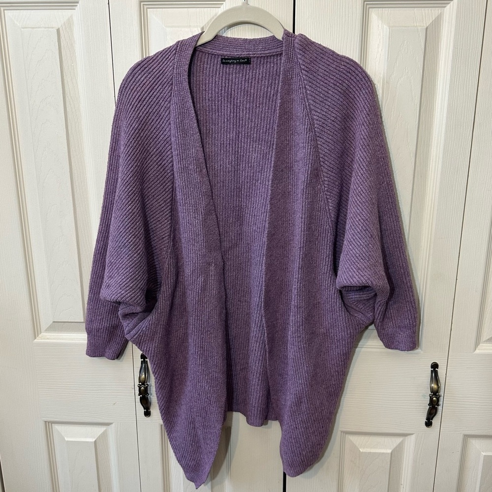 Anthropologie Do Everything In Love Cardigan Womens OS Ribbed Knit Dolman Sleeve